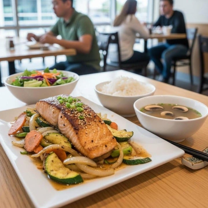 Hi Salmon (H Salad & Mushroom Soup).