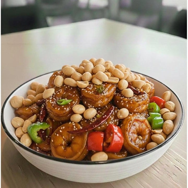 Lunch Kung Pao Shrimp.