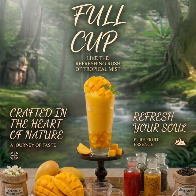 Fresh Mango Slushie Tea.