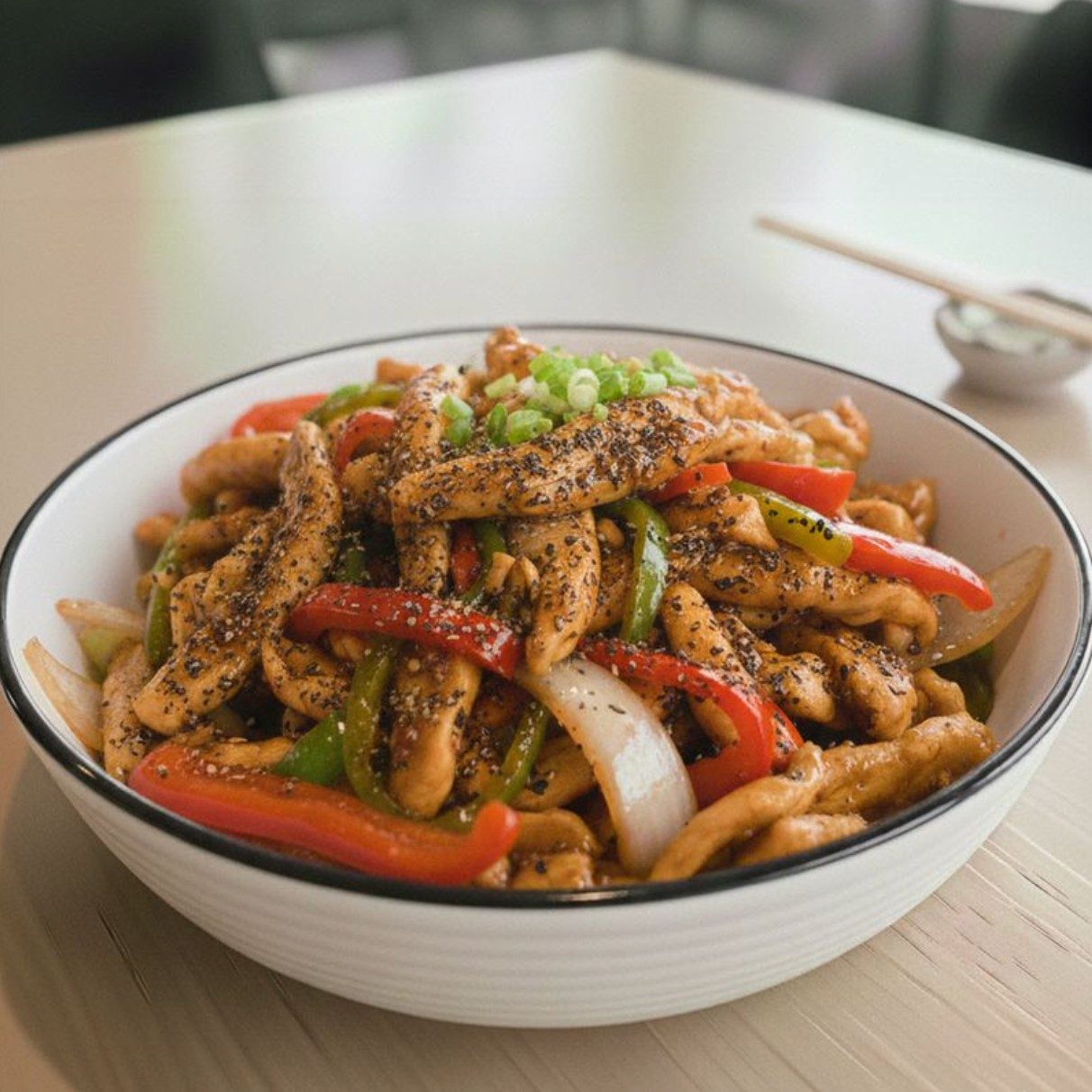 Lunch Black Pepper Chicken.