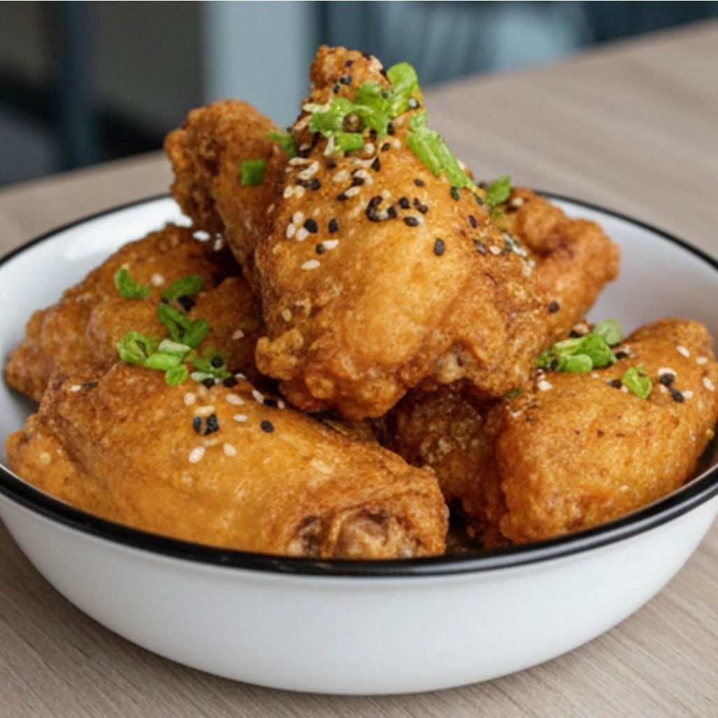Fried Crispy Chicken Wings.