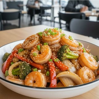 Shrimp with Mixed Vegetables Tray