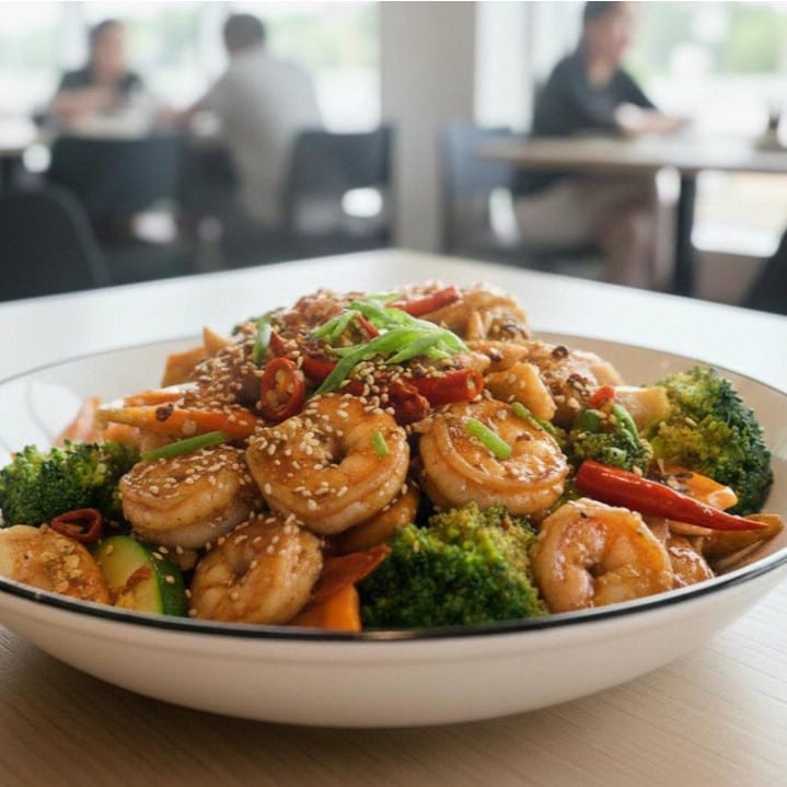 Lunch Hunan Shrimp.