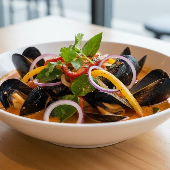 Thai Curry Mussels.